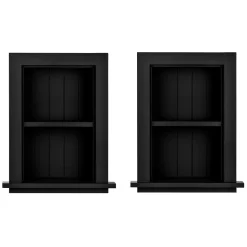 AdirHome Shelving<1-Shelf Wood Bathroom Recessed Wall Shelf, 19" x 12.75" x 4.75", Black, 2/Pack (515-01-BLK-2PK)