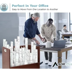 AdirOffice File Cabinets<50-Slot Mobile Roll File, 28.5"H x 30"W x 15.75"D, Mahogany (626-MA-2PK)