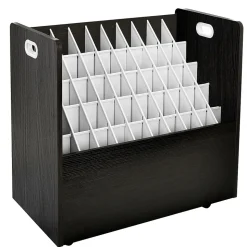 AdirOffice File Cabinets<50-Slot Mobile Roll File, Lockable, 28.5"H x 30"W x 15.75"D, Black (626-BLK-KIT1)
