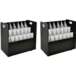 AdirOffice File Cabinets<21-Slot Mobile Roll File, 28.5"H x 30"W x 15.75"D, Black (625-BLK-2PK)