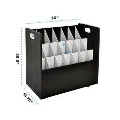 AdirOffice File Cabinets<21-Slot Mobile Roll File, 28.5"H x 30"W x 15.75"D, Black (625-BLK-2PK)