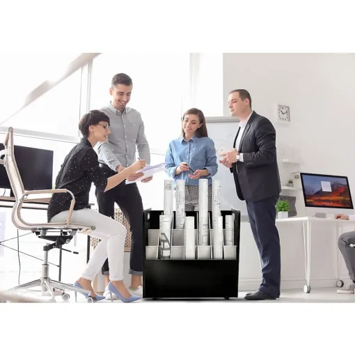 AdirOffice File Cabinets<21-Slot Mobile Roll File, 28.5"H x 30"W x 15.75"D, Black (625-BLK-2PK)