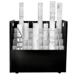 AdirOffice File Cabinets<50-Slot Mobile Roll File, 28.5"H x 30"W x 15.75"D, Black (626-BLK-2PK)
