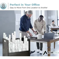 AdirOffice File Cabinets<50-Slot Mobile Roll File, 28.5"H x 30"W x 15.75"D, Black (626-BLK-2PK)