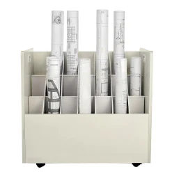 AdirOffice File Cabinets<21-Slot Mobile Roll File, 28.5"H x 30"W x 15.75"D, White, 2/Pack (625-WHI-2PK)