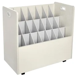 AdirOffice File Cabinets<21-Slot Mobile Roll File, Lockable, 28.5"H x 30"W x 15.75"D, White (625-WHI-KIT1)