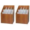 AdirOffice File Cabinets<12-Slot Roll File Box, Walnut, 22"H x 15"W x 12"D, Walnut, 2/Pack (627-2PK)