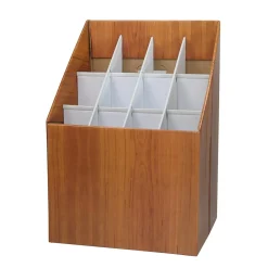 AdirOffice File Cabinets<12-Slot Roll File Box, Walnut, 22"H x 15"W x 12"D, Walnut, 2/Pack (627-2PK)