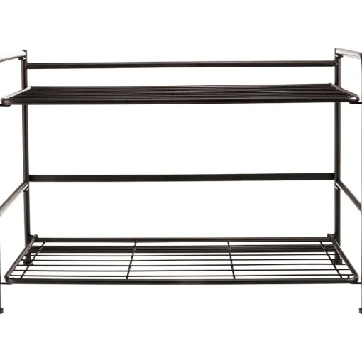 Advantus Shelving<FlipShelf 2-Shelf Steel Rack, 18" x 26.75" x 12", Black (38780)