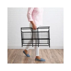 Advantus Shelving<FlipShelf 2-Shelf Steel Rack, 18" x 26.75" x 12", Black (38780)