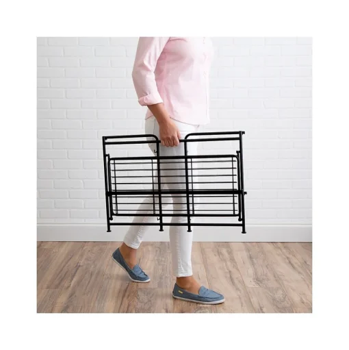 Advantus Shelving<FlipShelf 2-Shelf Steel Rack, 18" x 26.75" x 12", Black (38780)