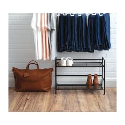 Advantus Shelving<FlipShelf 2-Shelf Steel Rack, 18" x 26.75" x 12", Black (38780)