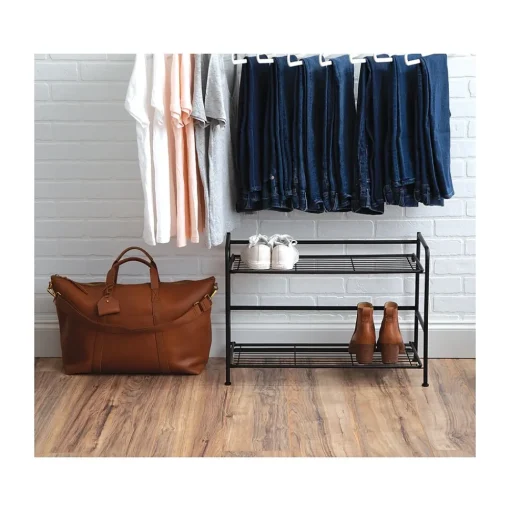 Advantus Shelving<FlipShelf 2-Shelf Steel Rack, 18" x 26.75" x 12", Black (38780)