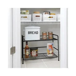 Advantus Shelving<FlipShelf 2-Shelf Steel Rack, 18" x 26.75" x 12", Black (38780)