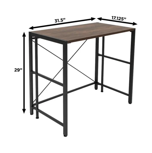 Advantus Corner Desks<Flipshelf 32"W Computer Desk, Wood Grain/Black (39338)