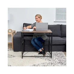 Advantus Corner Desks<Flipshelf 32"W Computer Desk, Wood Grain/Black (39338)