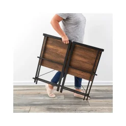 Advantus Corner Desks<Flipshelf 32"W Computer Desk, Wood Grain/Black (39338)