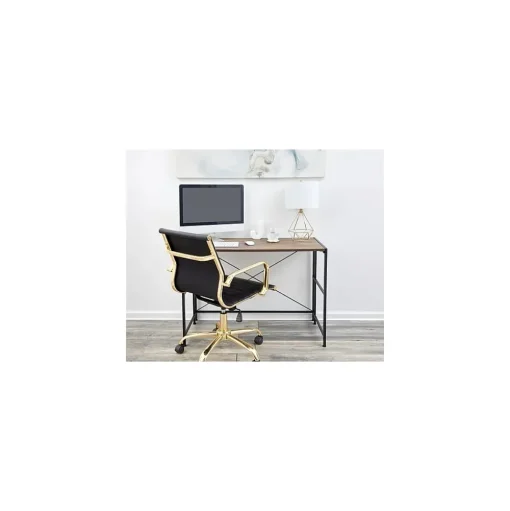 Advantus Corner Desks<Flipshelf 40"W Workstation Desk, Wood Grain/Black (39347)