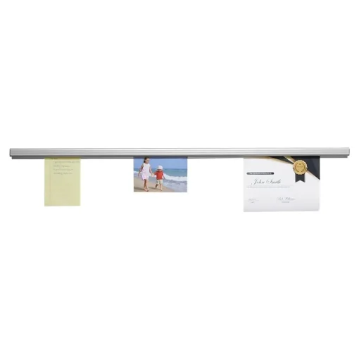 Advantus Bulletin<Grip-A-Strip Display Rail, 36”L x 1.5”H, Satin Aluminum Finish (AVT2005)