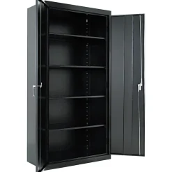 Alera Storage Cabinets<Adjustable Storage Cabinet, Black, 4-Shelf, 36"W x 18"D x 72"H