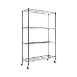 Alera Shelving<Complete 4-Shelf Metal Unit, 48"W, Anthracite Black (ALESW604818BA)