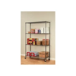 Alera Shelving<Complete 4-Shelf Metal Unit, 48"W, Anthracite Black (ALESW604818BA)