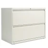 Alera File Cabinets<2-Drawer Mobile Lateral File Cabinet, Letter/Legal Size, Lockable, 28.375"H x 36"W x 19.25"D, Light Gray (ALELF3629LG)