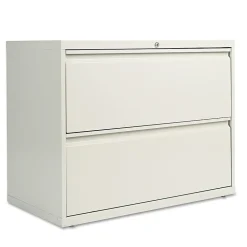Alera File Cabinets<2-Drawer Mobile Lateral File Cabinet, Letter/Legal Size, Lockable, 28.375"H x 36"W x 19.25"D, Light Gray (ALELF3629LG)