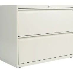 Alera File Cabinets<2-Drawer Mobile Lateral File Cabinet, Letter/Legal Size, Lockable, 28.375"H x 36"W x 19.25"D, Light Gray (ALELF3629LG)