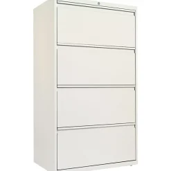 Alera File Cabinets<4-Drawer Mobile Lateral File Cabinet, Letter/Legal Size, Lockable, 53.25"H x 30"W x 19.25"D, Light Gray (ALELF3054LG)