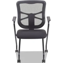 Alera Folding & Stacking<Elusion Series Fixed Arm Fabric Nesting Chair, Black, 2/Carton (ALEEL4914)