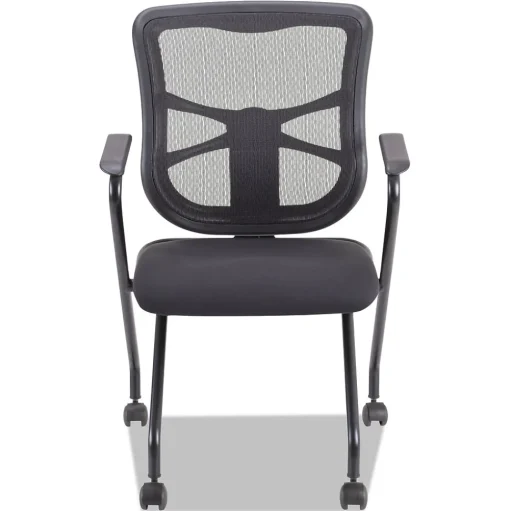Alera Folding & Stacking<Elusion Series Fixed Arm Fabric Nesting Chair, Black, 2/Carton (ALEEL4914)
