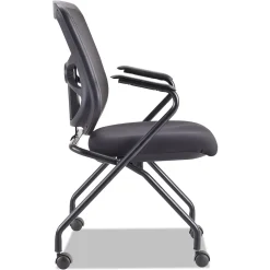 Alera Folding & Stacking<Elusion Series Fixed Arm Fabric Nesting Chair, Black, 2/Carton (ALEEL4914)