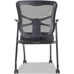 Alera Folding & Stacking<Elusion Series Fixed Arm Fabric Nesting Chair, Black, 2/Carton (ALEEL4914)
