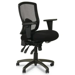 Alera Office Chairs<Etros Series Mesh Back Fabric Computer and Desk Chair, Black (ALEET4017)