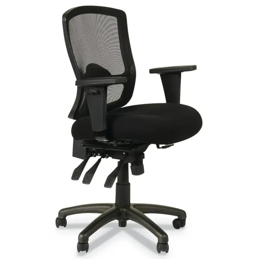 Alera Office Chairs<Etros Series Mesh Back Fabric Computer and Desk Chair, Black (ALEET4017)