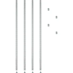 Alera Shelving<Extra Industrial Shelving Stackable Posts, Silver