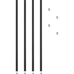 Alera Shelving<™ Extra Industrial Shelving Stackable Posts, Black