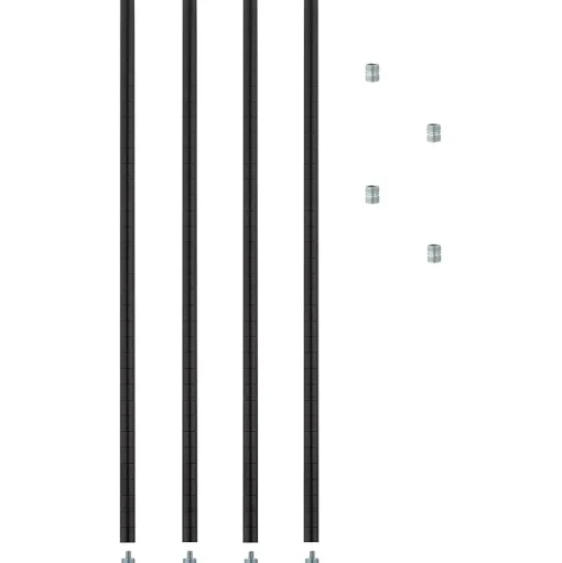 Alera Shelving<™ Extra Industrial Shelving Stackable Posts, Black