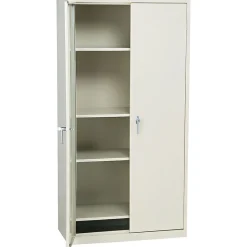 Alera Storage Cabinets<Fixed Shelf Storage Cabinet, Putty, 4-Shelf, 36"W x 18"D x 72"H (ALECM7218PY)