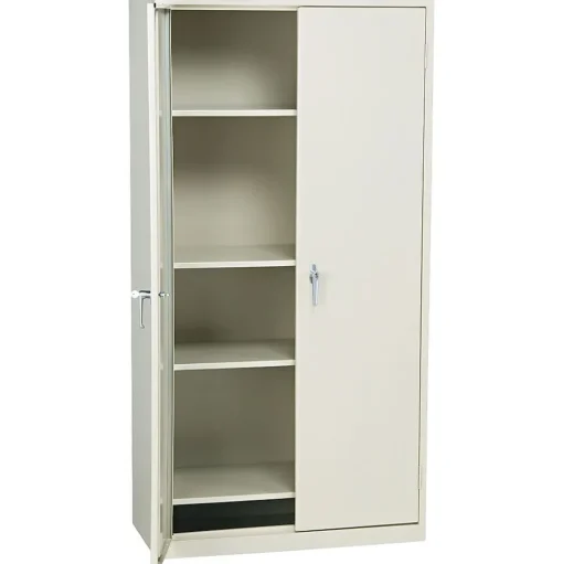 Alera Storage Cabinets<Fixed Shelf Storage Cabinet, Putty, 4-Shelf, 36"W x 18"D x 72"H (ALECM7218PY)
