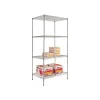 Alera Shelving<Industrial 4-Shelf Wire Shelving Starter Set, 72"H x 36"W x 24"D, Silver (SW503624SR)