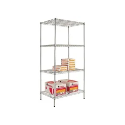Alera Shelving<Industrial 4-Shelf Wire Shelving Starter Set, 72"H x 36"W x 24"D, Silver (SW503624SR)