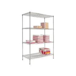 Alera Shelving<Industrial Wire Shelving Starter Set, 48"Wx18"D, Silver (SW504818SR)