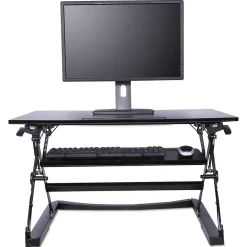 Alera Standing Desks<® Sit-Stand Lifting Workstation, Medium, Black