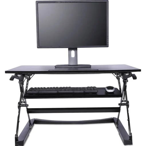 Alera Standing Desks<® Sit-Stand Lifting Workstation, Medium, Black