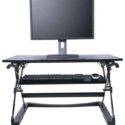 Alera Standing Desks<® Sit-Stand Lifting Workstation, Medium, Black
