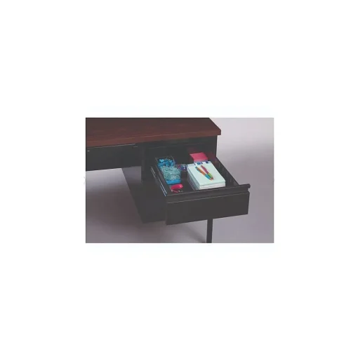 Alera Corner Desks<60"W Double Pedestal Desk, Mocha/Black (ALEHSD6030BM)