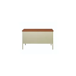 Alera Office Desks<45"W Single Pedestal Desk, Cherry/Putty (ALEHSD4524PC)