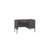 Alera Office Desks<45"W Single Pedestal Desk, Mahogany/Charcoal (ALEHSD4524CM)